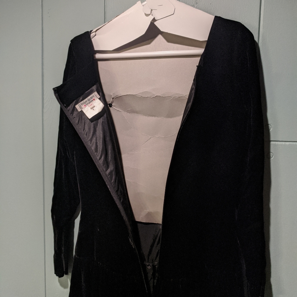Ysl Rive Gauche Vintage Velvet Dress (38) - image 3